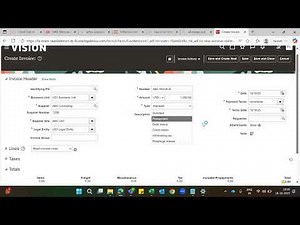 Invoice Creation in Oracle Fusion Cloud Accounts Payables