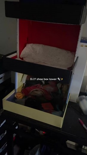 DIY Shoe Box Tower Tutorial