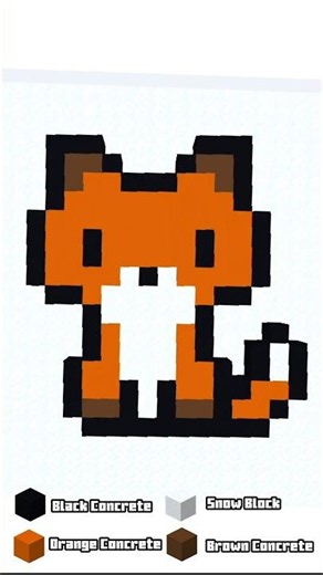 Fox - Minecraft Pixel Art #shorts #minecraft #pixelart