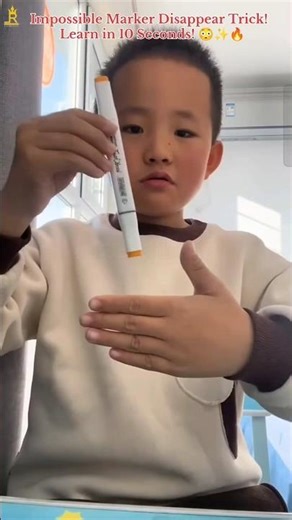 Impossible Marker Disappear Trick! Learn in 10 Seconds! 😳✨🔥 #magic #challenge #shorts