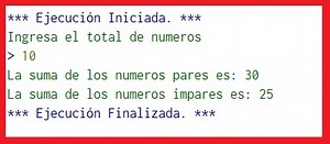 Diagrama de flujo para sumar numeros pares e impares