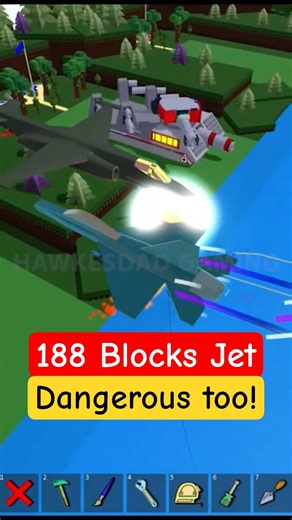 Roblox Build a Boat for Treasure 188 Blocks Fighter Jet can be Dangerous too! #babft #roblox