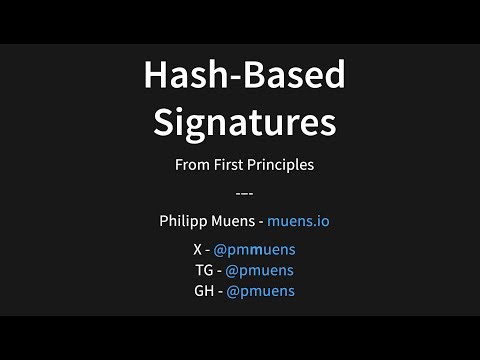 Hash-Based Signatures: From First Principles