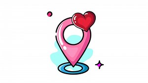 Location of Love Pink Heart Map Marker Illustration