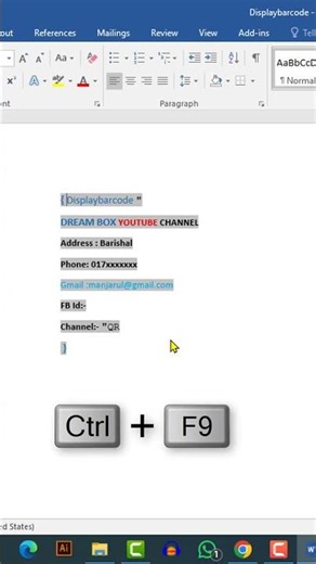 How to Create QR Code in Microsoft Word ( No Website Needed ) 🔥