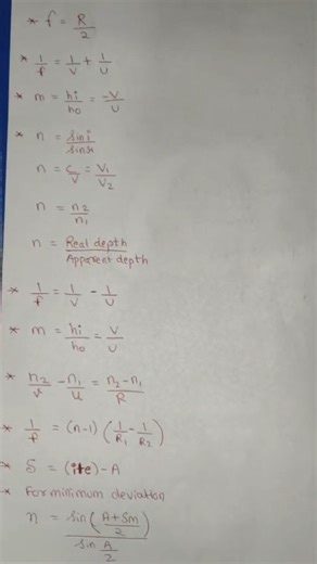 Ray optics all important formula class12 physics #board #cbse #cbseboard #exam#physics #reels#study