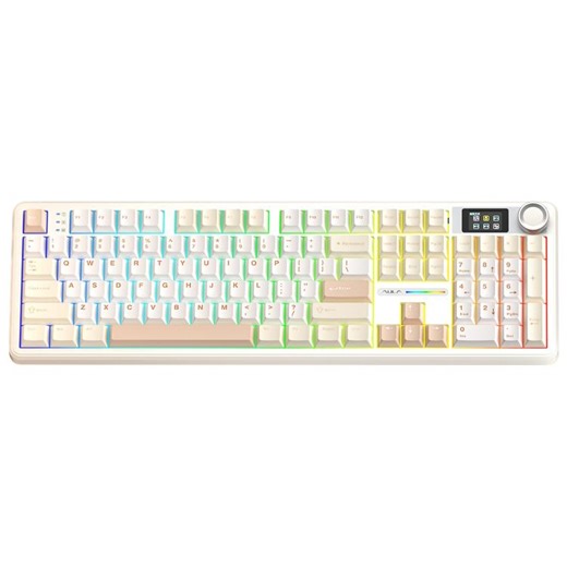 [$51.40] 狼蛛 F108 Pro 108键有线/2.4G/蓝牙三模客制化RGB游戏机械键盘（摩卡慕斯）