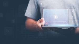 Download Students conduct online video training,through digital multimedia technology streaming media,webinar concept,educational platform information, entertainment from movies,music,concerts, shows,movies for free