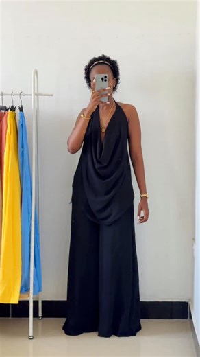 Chloe Malcolm on Instagram: "Amy Set Available Price: 75,000/= Size: M, L and XL Model: Medium Colors: Black, Cream, Blue, Peach, Yellow and Lime Green Contact: 0652260913 #tallgirlfriendly"