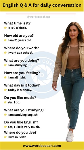 English Questions & Answer for daily conversation