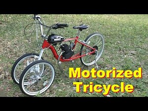 自転車にエンジン搭載！ How to Build a Motorized Bicycle ３輪（前２輪） ３wheel Motorized Bike 魔改造 カスタム 3輪オートバイ トリシティ