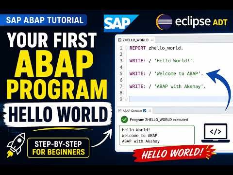 SAP ABAP Hello World Program in Eclipse ADT | Step-by-Step