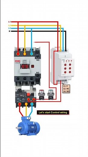 3 Phase Voltage monitoring relay connected with DOl Starter