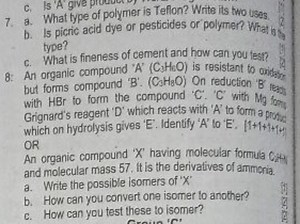 a. What type of polymer is Teflon? Write its two uses,b. Is pi... | Filo