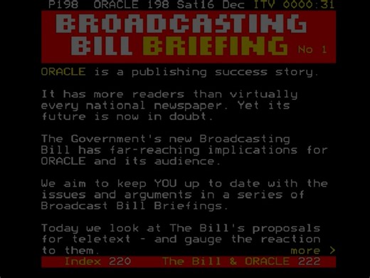 ITV ORACLE Page Junction (16th December 1989)