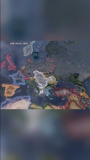 The Great war (WWI) - HOI4 timelapse | #timelapse #hoi4 #wwi #history #gaming #map