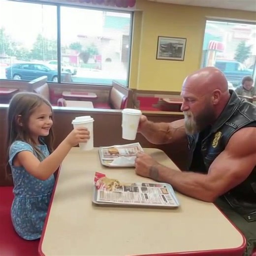 Chaque samedi, ce motard terrifiant rencontre une petite fille chez McDonald's, mais aujourd'hui, le gérant a finalement appelé la police. Le géant vêtu de cuir, couvert de tatouages de crânes et au visage balafré, venait depuis six mois, commandant toujours deux menus Happy Meal, s'asseyant toujours au même box dans le coin où cette petite fille de sept ans apparaissait exactement à midi. D'autres clients se plaignaient qu'il avait l'air « dangereux » et « inapproprié près des enfants », surtou