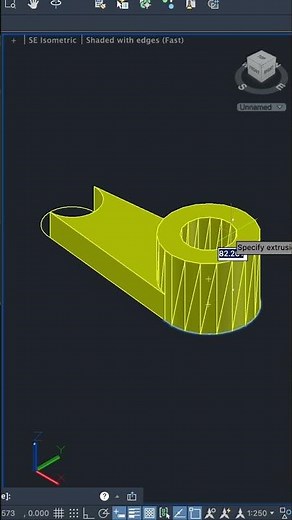 Create a 3D Solid in Autocad. #shorts