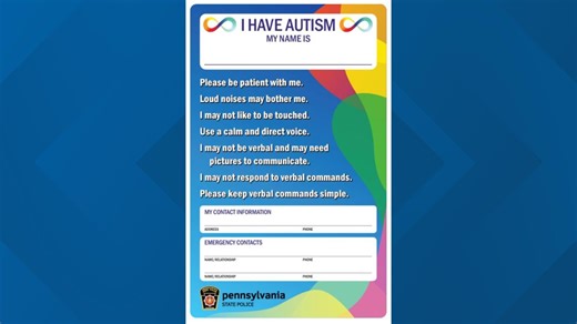 State police offering information card for people with autism