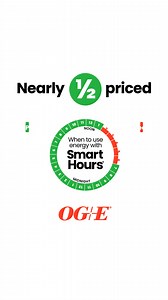 Get 19 hours of nearly half-priced electricity simply by using less energy between 2 p.m. and 7 p.m. with SmartHours. You’ll help protect the grid, the environment and your wallet! Sign up now. | OG&E