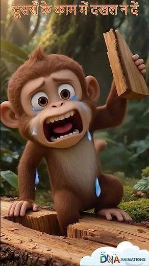 Monkey and the Wedge बंदर और कील #bedtimestories #cartoon #aivideo
