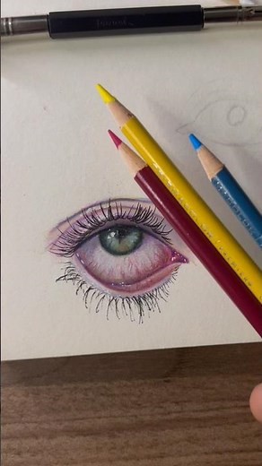 Realistic eye tutorial using 3 colors 🎨 #colortheory #art #drawing #draws
