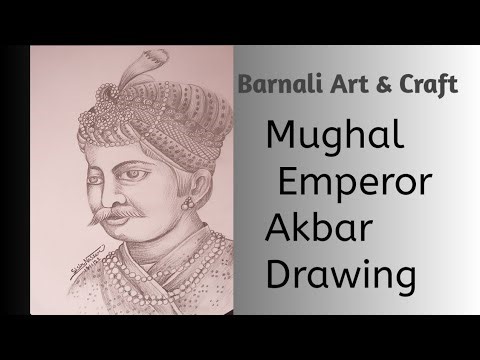 How to draw Mughal Emperor Akbar/Akbar painting/Akbar drawing tutorial step bystep,Akbar Drawing#190