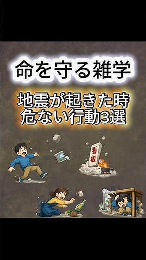 地震が起きた時の危ない行動３選 #地震 #防災 #命を守る知識 #災害対策 #危険回避 #知らないと危険 #緊急時対応 #地震対策 #サバイバル #雑学 #保存推奨 #ショート動画