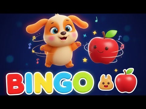 BINGO 🐶 🍎 | Dancing Fruit Baby Sensory Video Visual Stimulation Animation