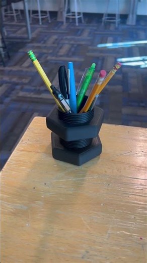 3d printed bolt &nut pencil holder #engineering #cad #3dprinting #ied #onshape #howto #bolt #threads