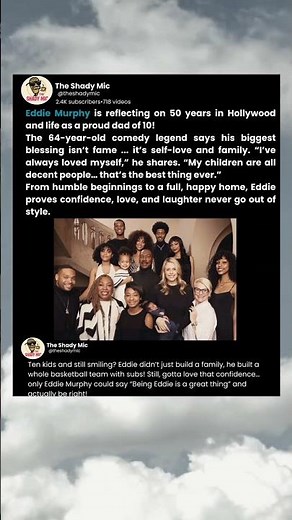 Eddie Murphy is reflecting on 50 years in Hollywood and life as a proud dad of 10!