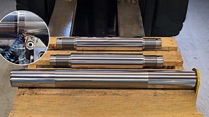 Machining New Pins for a CAT 14M Grader