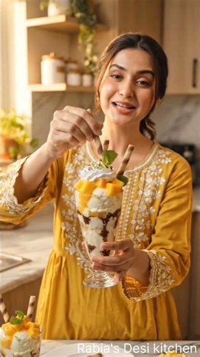 Mango Ice Cream Sundae 🥭🍨 | Easy Summer Dessert Recipe #Shorts