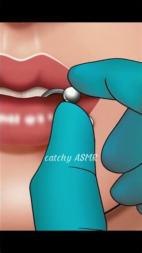 Satisfying Lip Piercing Cleaning Animation, Relaxing ASMR animation