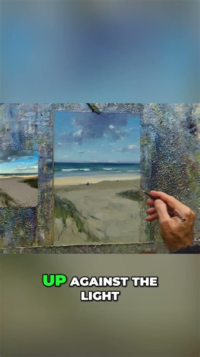 Artist Reveals Secrets to Perfect Beach Painting: Foliage & Clouds! #shorts