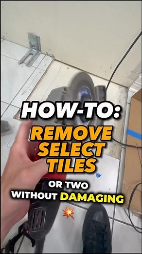 🔨 Learn how to remove tiles without damaging the surrounding ones! 👷‍♂️ #DIY #HomeImprovement