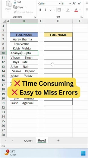 Stop Deleting Spaces Manually! Use TRIM in Excel 😳 #excel #exceltips #shortvideo #shortsviral
