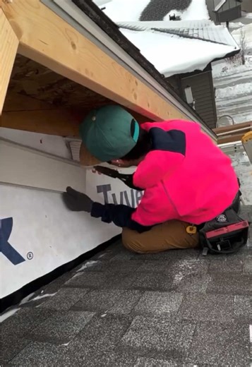 This video shows how I connect home-made frieze board together. The trim is bent on my brake with a built in J-channel for siding and a channel for soffit as well. This makes it easier as I don’t need to chalk a line for the soffit or deal with vinyl J-channel, making for a nice finished look. You can also add a step to the frieze board for a “crown-moulding” look (4” stacked on 6” trim). The nice thing about bending your own trim is you can play around with different profiles, bend sample piece