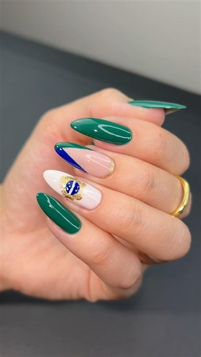 Unha decorada para a copa 🇧🇷✨ #unhas #nail #nailart #nailtutorial #esmalte