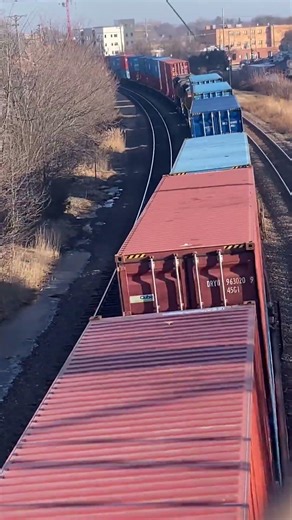 Double Union Pacific DPU in the middle of a long Intermodal train. #training #railroad #railway