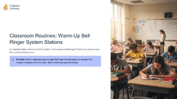 Classroom Routines Warm Up Bell Ringer System Stations complete implementation