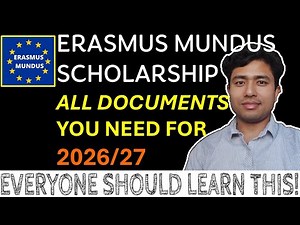 MUST HAVE DOCUMENTS FOR ERASMUS MUNDUS SCHOLARSHIP 2026/27 TO WIN IT | STEP-BY-STEP GUIDE |#erasmus