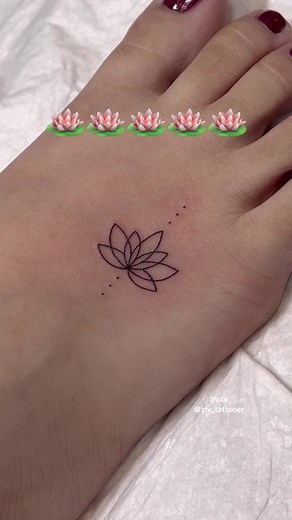 Lotus Tattoo on Top of Foot: Beautiful and Delicate Floral Design