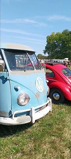 Volkswagen Bug with Sunroof & Volkswagon Pick-Up Style Truck.