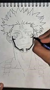 how to draw Ryomen Sukuna#sukuna#ryomensukuna#jjk#jujutsukaisen#viralvideo#shorts#anime#gojo