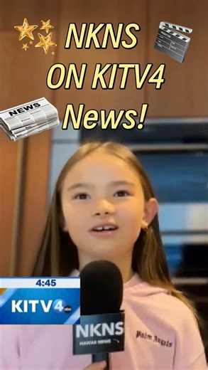 When an 8-year-old reporter makes the real news 📺 NKNS reporter Nini on KITV4 tonight. #kidreporter #hawaiinews #weatherreport #journalism #oahu