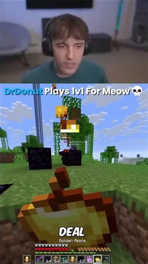 DrDonut Plays 1v1 For Meow💀 #meow #drdonut #minecraft #1v1
