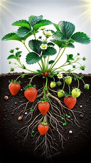 Strawberry Plant Time-Lapse | 247 Days from Seed to Fruit in 8 Seconds | Ultra Realistic 8K #shorts