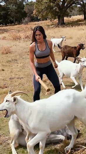 😱Wolf Charges at Sheep! Woman Fights Back with Stick and Wins!