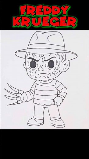 How to Draw Freddy Krueger #drawingvideo #halloweendrawing #freddykrueger